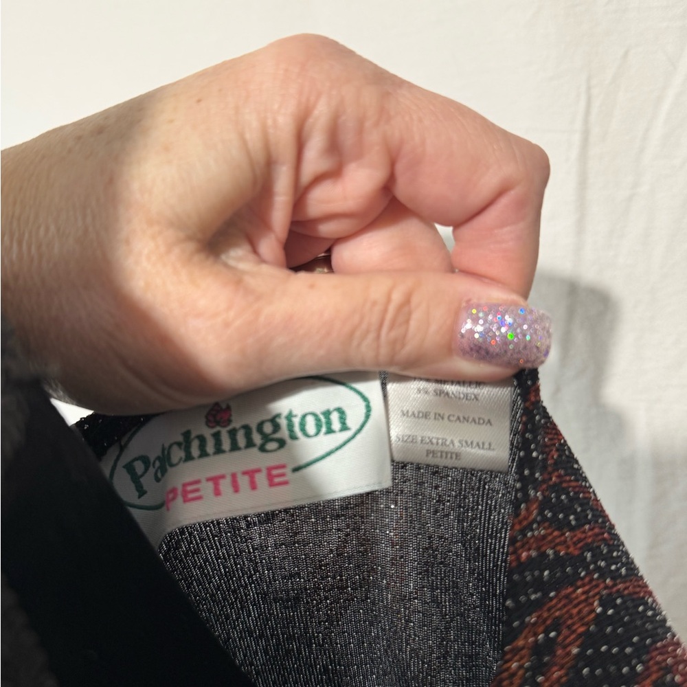 Patchington Petite Black And Rust Patterned Top - image 3